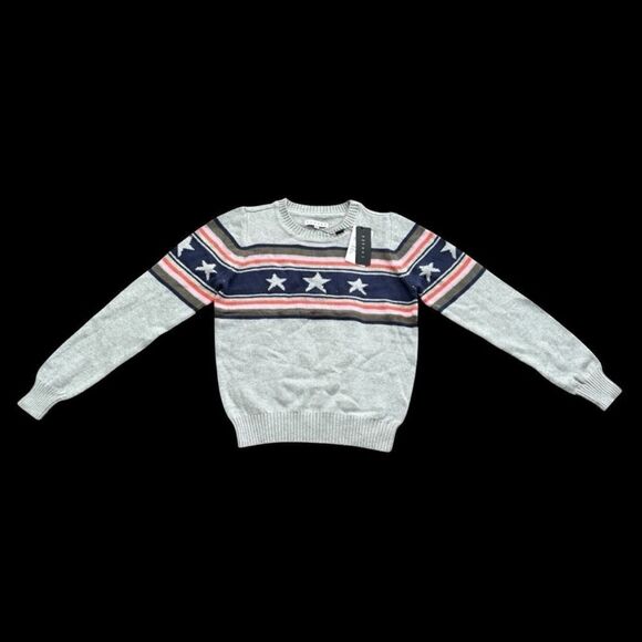 Chaser Brand Stars & Stripes Heather Gray Sweater Women’s Size Medium - Picture 1 of 11